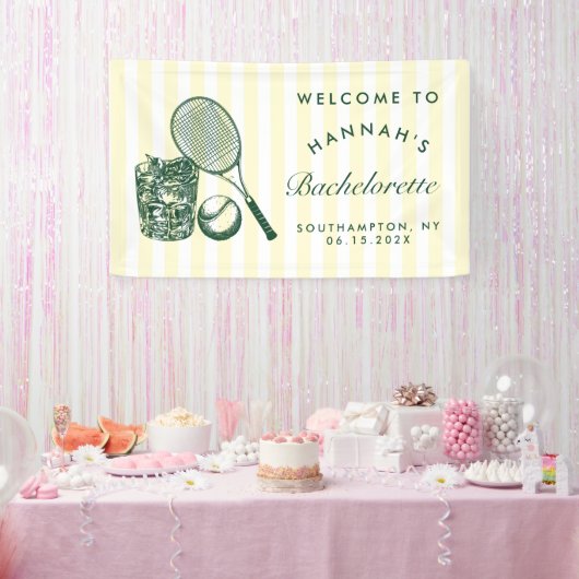 レトログリーン ラストスイング ビフォアザリング テニス バック 横断幕 (パーティー)