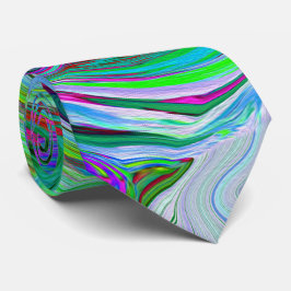レトログリーン、レッド、マゼンタ抽象芸術グルービースワール ネクタイ