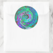 レトログリーン、レッド、マゼンタ抽象芸術グルービースワール ラウンドシール (バッグ)