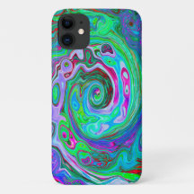 レトログリーン、レッド、マゼンタ抽象芸術グルービースワール