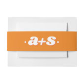 レトログルービオレンジインスパイアイニシャル70s結婚 招待状ベリーバンド (正面例)