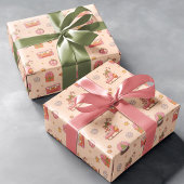 レトログルービクリスマスホリデーローラースケッツ ラッピングペーパー