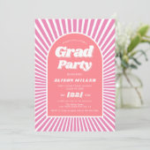 レトログルービピンクのサンレイ70インスパイアs卒業 招待状 (スタンド正面)