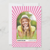 レトログルービピンクのサンレイ70インスパイアs卒業 招待状 (裏面)