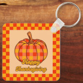 レトログルービプライドかぼちゃ感謝祭市松模様に キーホルダー (裏面)