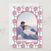 レトログルービマゼンタ及びティール(緑がかった色)70インスパイアs結婚の 招待状 (裏面)