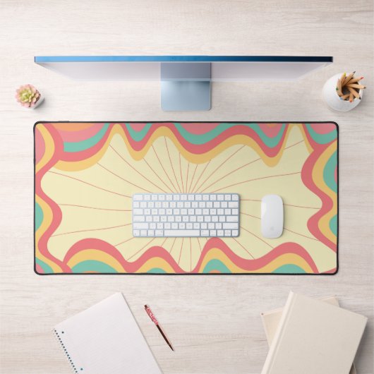 レトログルービレインボーウェーブズ デスクマット (オフィス1)