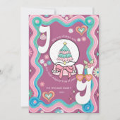 レトログルービーおもしろいピンクJOYクリスマスグリーティング (正面)