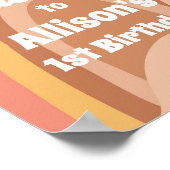 レトログルービーウェルカムヒッピーデイジーガール誕生日 ポスター (角)