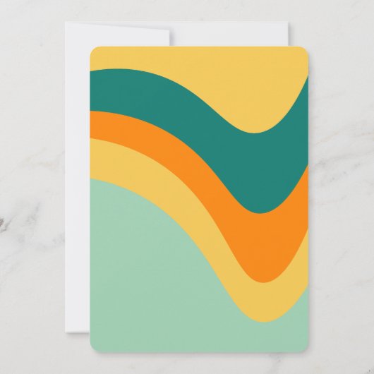 レトログルービーウェーブディスコボールデイジーオレンジ誕生日 招待状 (裏面)