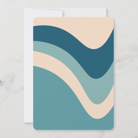 レトログルービーウェーブディスコボールデイジーグリーン誕生日 招待状 (裏面)