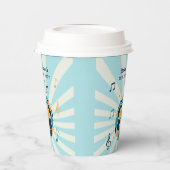 レトログルービーウェーブディスコボールミュージカルブルー誕生日 紙コップ (左)