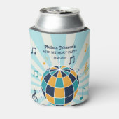 レトログルービーウェーブディスコボールミュージカルブルー誕生日 缶クーラー (缶裏面)