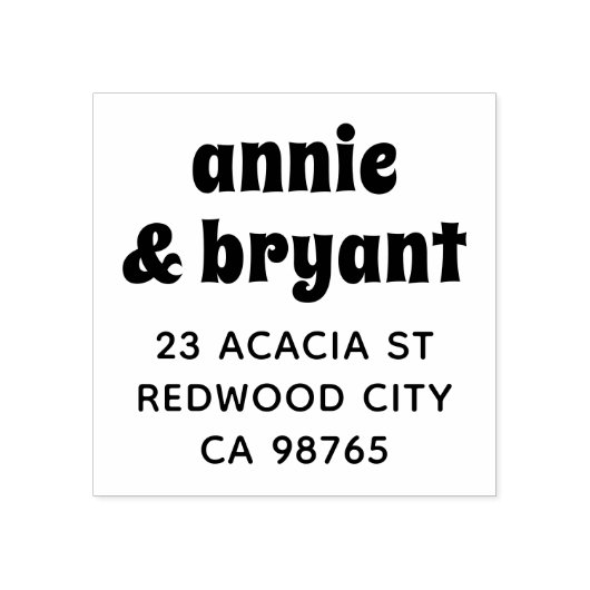 レトログルービーカップル名シックボホ差出人住所 ラバースタンプ (インプリント)