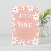 レトログルービーデイジーボホガール1st誕生日パーティー 招待状 (スタンド正面)