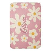 レトログルービーデイジーボホデザートピンク バスマット (正面縦)