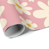 レトログルービーデイジーボホデザートピンク ラッピングペーパー (ロールコーナー)