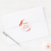 レトログルービーデイジー&ハートバレンタインベビーシャワー ラウンドシール (封筒)