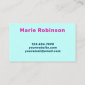 レトログルービーネイビーブルーアクアピンクハロー 名刺 (裏面)