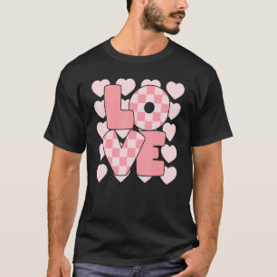 レトログルービーハートハッピーバレンタインデーかわいい Tシャツ