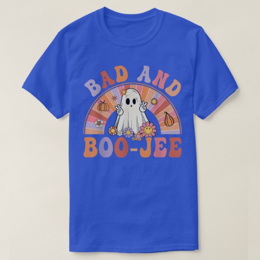 レトログルービーバッドブーフローラ幽霊ハロウィー Tシャツ (デザイン正面)