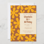 レトログルービーフラワー写真テンプレート三十誕生日 招待状 (裏面)