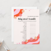 レトログルービーベビースクランブルワードベビーシャワーゲーム カード (正面/裏面インサイチュ)