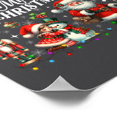 レトログルービーメリークリスマスクリスマスビーブ醜い ポスター (角)