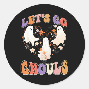 レトログルービーレッツゴーグルスおもしろいハロウィンカップル ラウンドシール