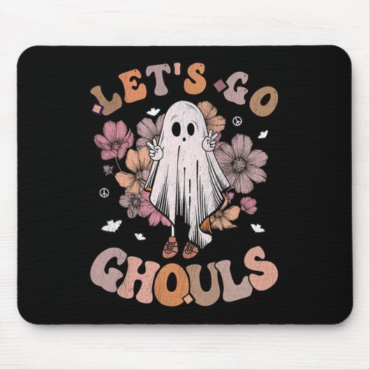 レトログルービーレッツゴーグルス幽霊70sヒッパイホール マウスパッド (正面)