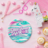 レトログルービーローラディスコパーティー ペーパープレート (パーティー)