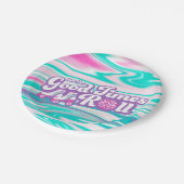 レトログルービーローラディスコパーティー ペーパープレート (アングル)