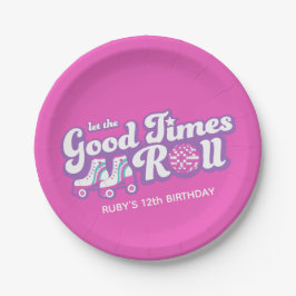 レトログルービーローラディスコパーティー ペーパープレート