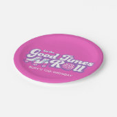 レトログルービーローラディスコパーティー ペーパープレート (アングル)