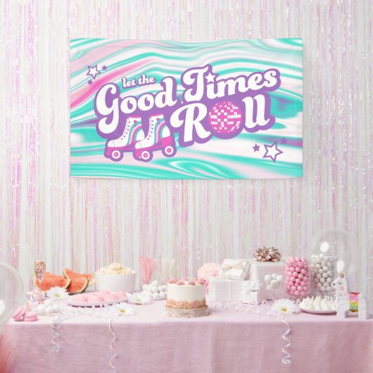 レトログルービーローラディスコパーティー 横断幕 (パーティー)