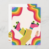 レトログルービーローラースケートのカラーおもしろい ポストカード (正面/裏面)