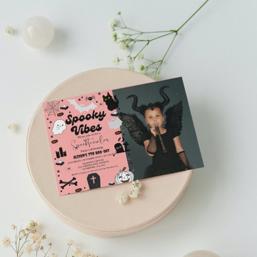 レトログルービー幽霊ハロウィン不気味ビベス誕生日 招待状