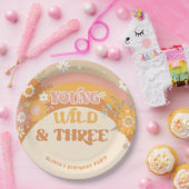 レトログルービー若い野生と3歳の誕生日 ペーパープレート (パーティー)