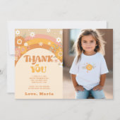 レトログルービー誕生日の写真サンキューカード 招待状 (正面)