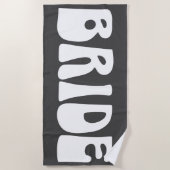 レトログルービー70結婚の花嫁の白黒 ビーチタオル (正面)