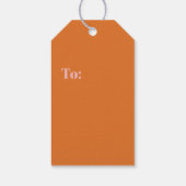 レトログルーブピンクとオレンジの抽象芸術パターン ギフトタグ (裏面)