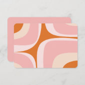 レトログルーブピンクとオレンジの抽象芸術パターン サンキューカード (正面/裏面)