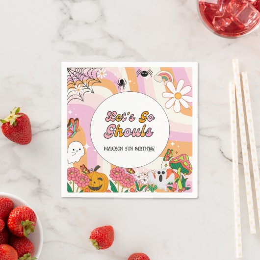 レトログルーレッツゴーウルハロウィン誕生日 スタンダードカクテルナプキン (インサイチュ)