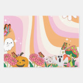 レトログルーレッツゴーウルハロウィン誕生日 ラッピングペーパーシート (正面2)