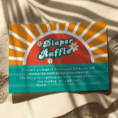 レトログルーヴィおむつラッフルカード日当たりの良いベビーシャワー エンクロージャーカード