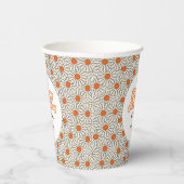 レトログルーヴィアーチブライトオレンジデイジー誕生日 紙コップ (右)