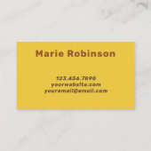 レトログルーヴィアートハローマスタードイエローブラウンタン 名刺 (裏面)