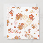 レトログルーヴィオレンジフローラガールベビーシャワー 招待状 (裏面)