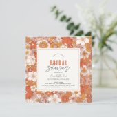 レトログルーヴィオレンジフローラブライダルシャワー 招待状 (スタンド正面)