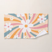 レトログルーヴィカラフルサンシャインデイジーフローラヒッピー バスタオルセット (ハンドタオル)